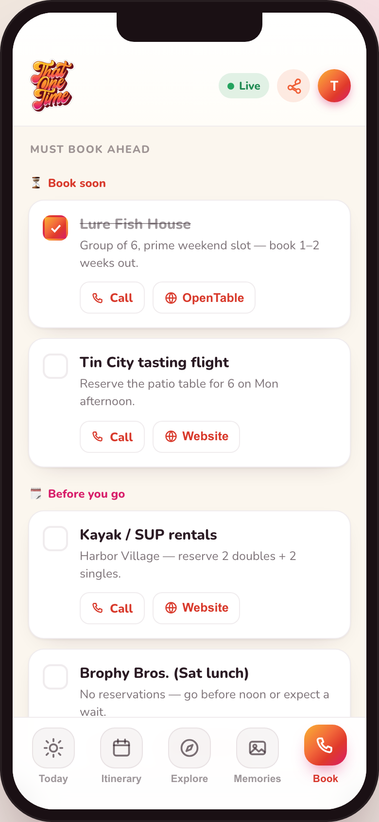 Book tab